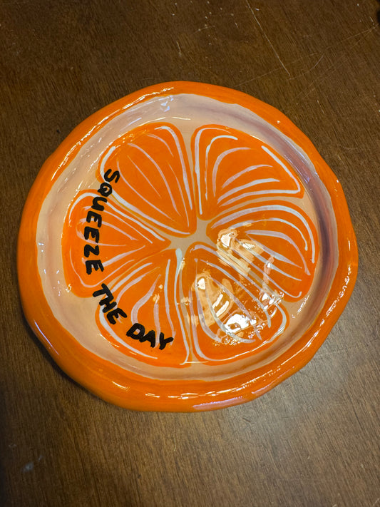 “Squeeze the day” trinket tray