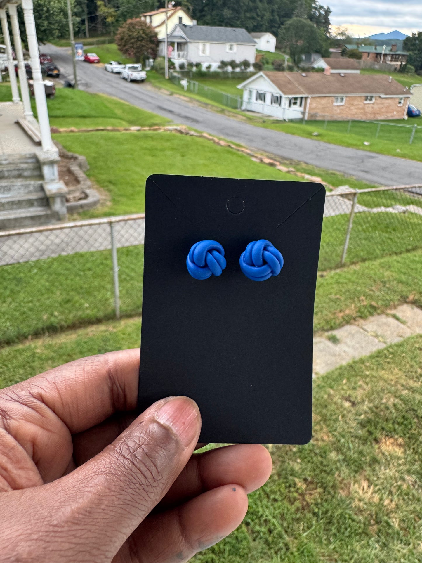 “Double Knottie” clay earrings