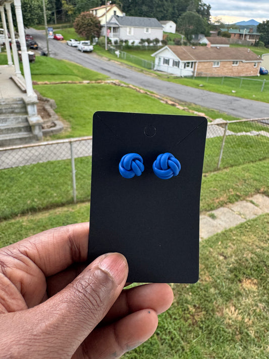 “Double Knottie” clay earrings
