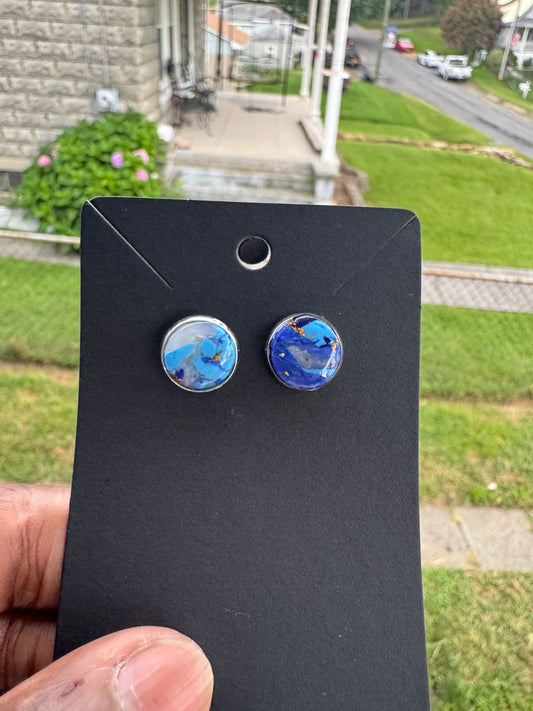 “Cougar Blues” clay earrings