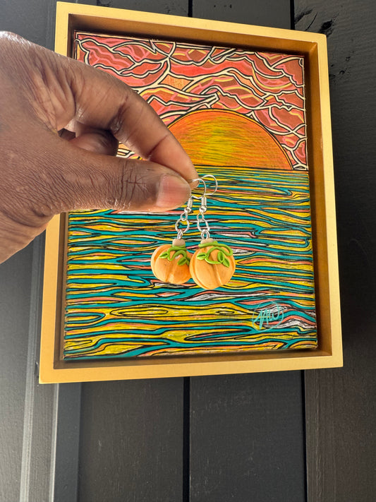 Pumpkin Polymer Clay Earrings