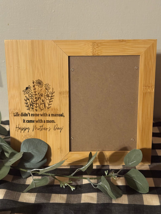 “It came with a mom” frame