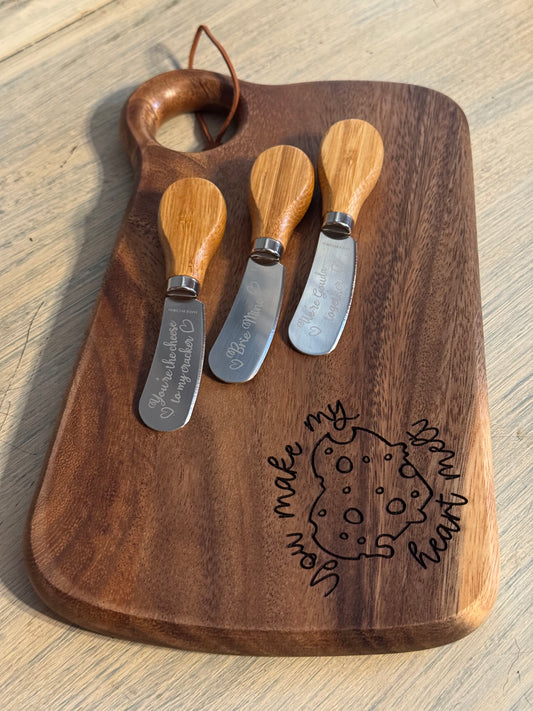 "You make my heart melt"--Cutting board