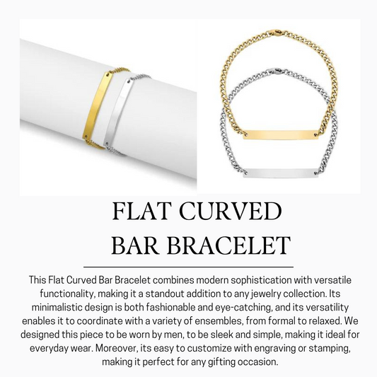 Flat Curved Bar Bracelet